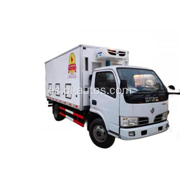 Dongfeng 4x2 5ton Small Live Day Transporte de pollo Camión de una unidad de doble temperatura